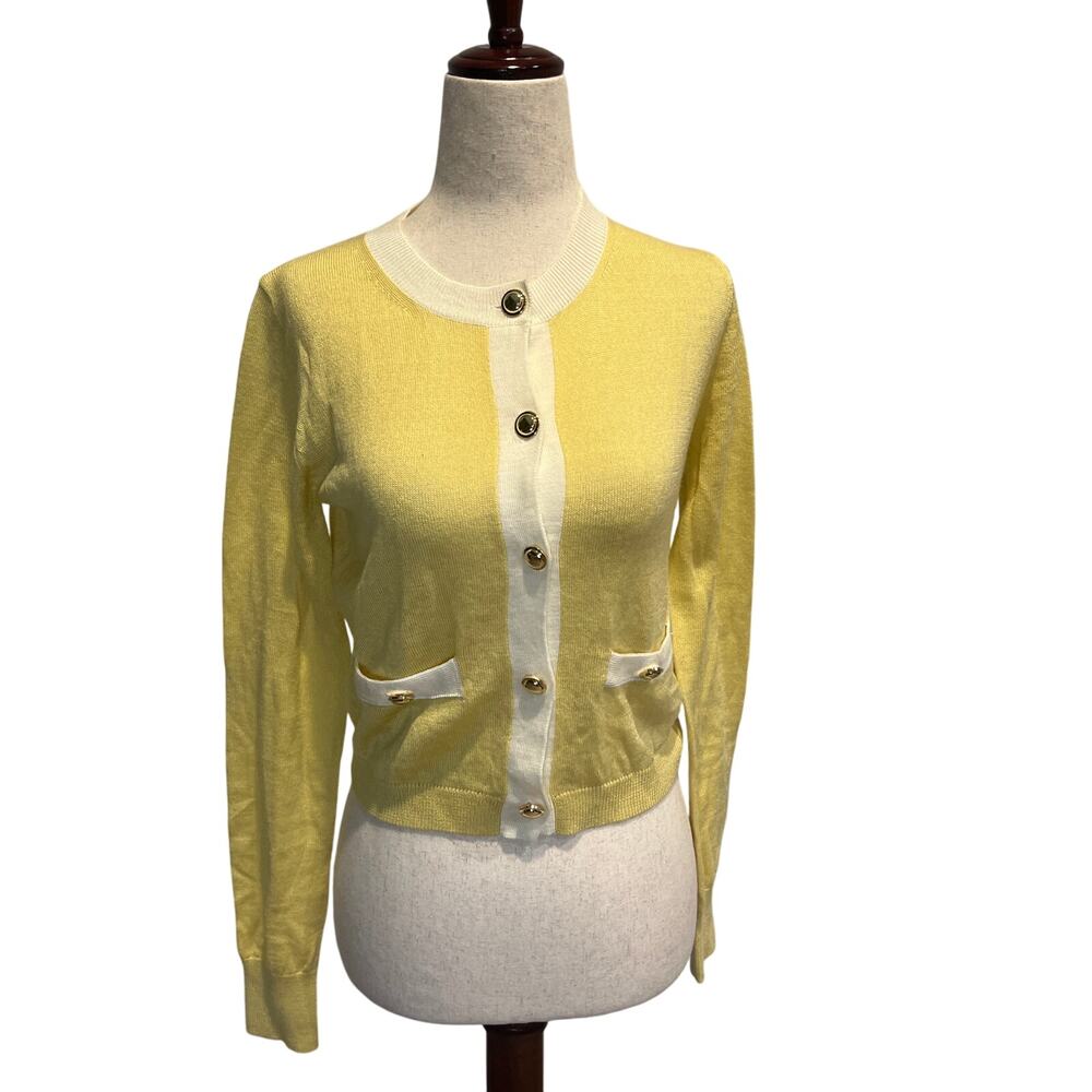 MIU MIU Women's Wool Knit Cardigan Size 36 In Yellow
